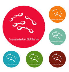 Corynebacterium Diphtheriae Icons Circle Set