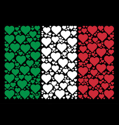 Italian Flag Mosaic Of Valentine Heart Items