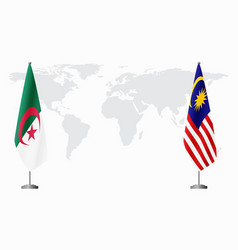 Algeria And Malaysia Flags For Official Meeting