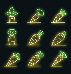 Carrot Icons Set Neon