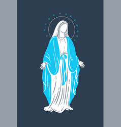 Holy Virgin Mary Black Background