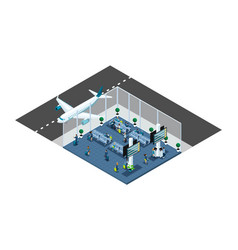 Isometric Is A Large Airport Hall Waiting Room A