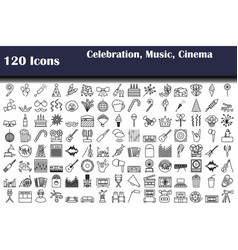 Set Of 120 Icons Party Music Cinema Icons