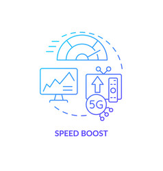 Speed Boost Blue Gradient Concept Icon