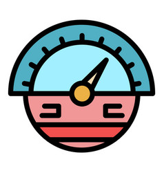 Speed Car Dashboard Icon Color Outline