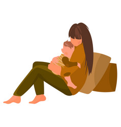 Young Woman Mother Holding A Small Child