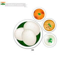 Idli Or Indian Rice Cake With Sambar