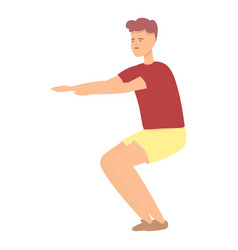 Squatting Exercise Icon Cartoon Street