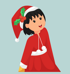 Christmas Little Girl With Santa Costume