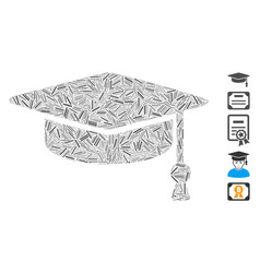 Dash Mosaic Graduation Cap Icon