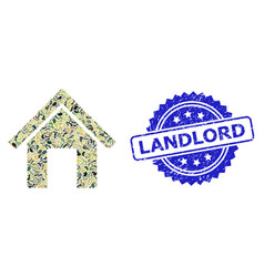 Distress Landlord Stamp And Military Camouflage