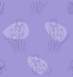 Floral Seamless Pattern With Iris Flower