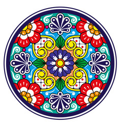 Mexican Talavera Round Plate Design