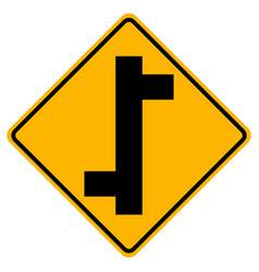 Warning Signs Offset Road Junction Left And Right