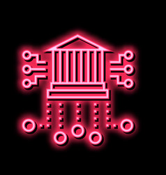 Financial Building Characteristics Neon Glow Icon