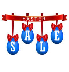 Easter Egg Sale 3d Banner Set Red Ribbon Bow