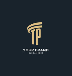 Tp Monogram With Pillar Icon Design Luxury