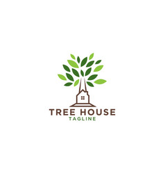 Tree house logo design template Royalty Free Vector Image