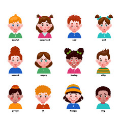 Children Emotion Expressions Different Faces