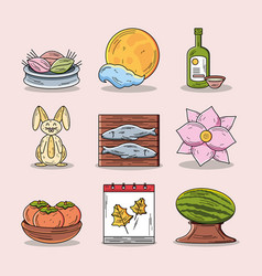 Icons Korean Chuseok