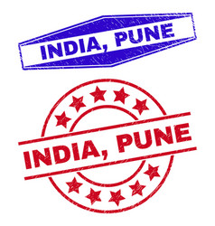 India Pune Unclean Stamp Seals In Circle