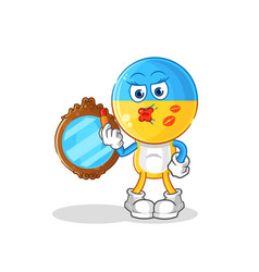 Ukraine Flag Head Make Up Mascot Cartoon