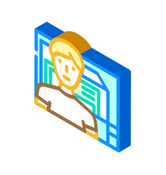 Computer Engineer Worker Isometric Icon