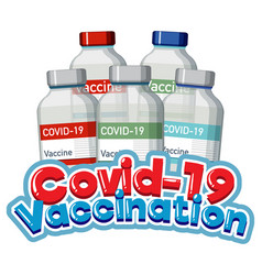 Covid19-19 Vaccination Banner With Many Vaccine