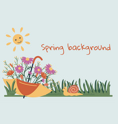 Spring Background With A Bouquet Of Flowers In An