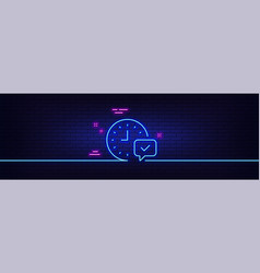 Time Line Icon Select Alarm Sign Neon Light Glow