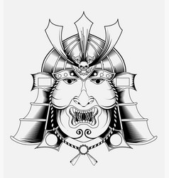 Samurai Mask Monochrome Color