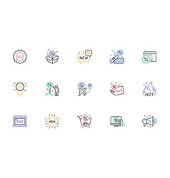 Discount Line Icons Shopping Sale And New