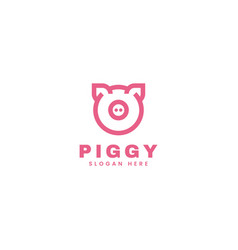 Logo Pig Line Art Style