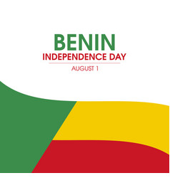 Benin Independence Day Flag Abstract Wave Icon