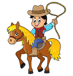 Cartoon cowboy with lasso Royalty Free Vector Image