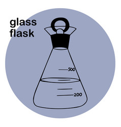 Glass Transparent Flask With Stopper Lidq Sketch