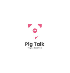 Logo Pig Talk Simple Mascot Style