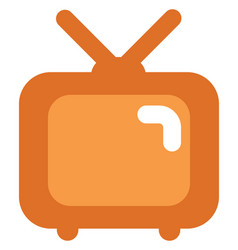 Old Orange Tv On A White Background