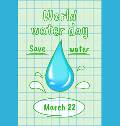 Postcard For World Water Day With A Drop