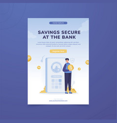 Savings Money Secure In Bank On Poster Design