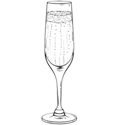 Champagne Flute Line Art