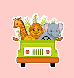 Cute Animals On Car Icon