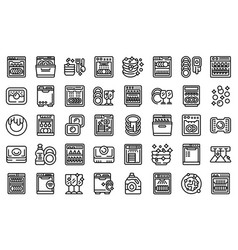 Dishwasher Detergent Icons Set Outline Tabs