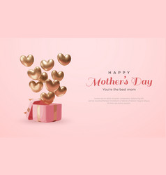 Happy Mothers Day Design With Gift Box Taking Out