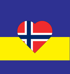 Heart Painted In The Colors Of Flag Norway