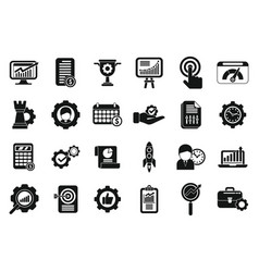 Performance Management Icons Set Simple