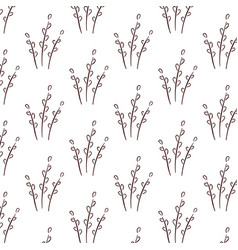 Simple Willow Seamless Pattern In Outline Line