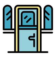 Small Door Icon Flat