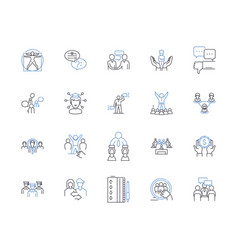 Virtual Gathering Line Icons Collection