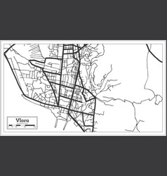 Vlora Albania City Map In Black And White Color